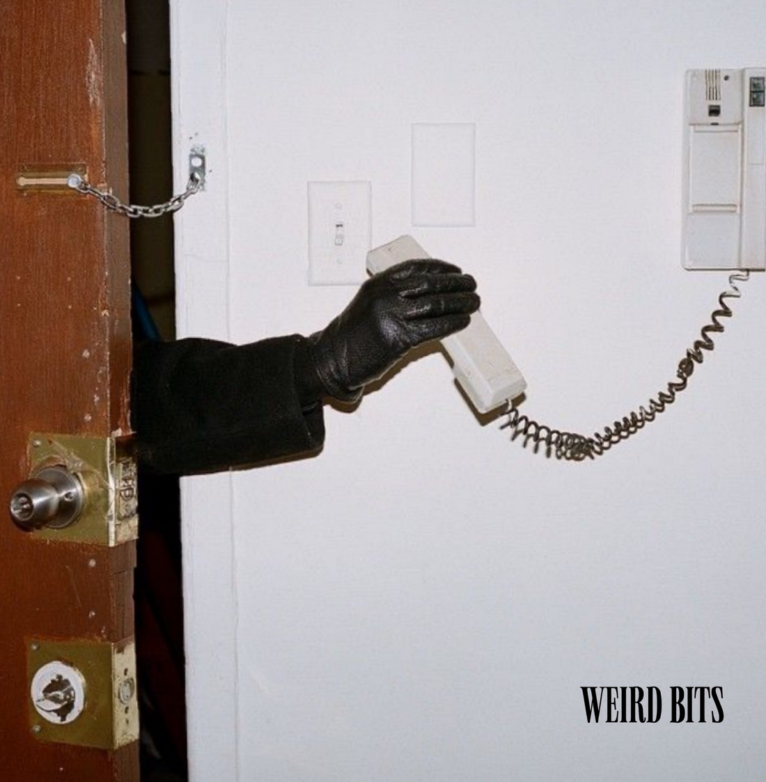 An intercom in a doorway