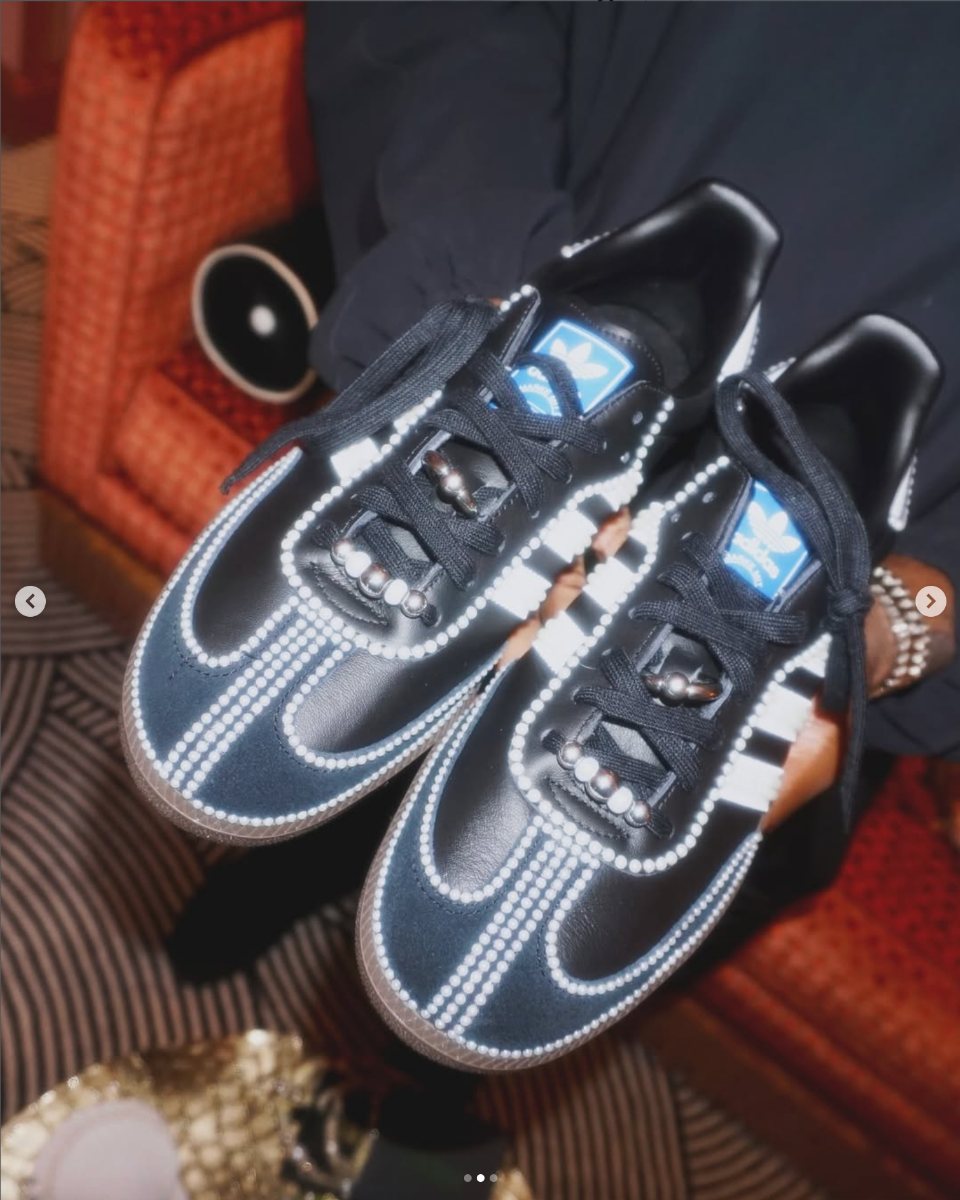 Customised Sambas on a chair